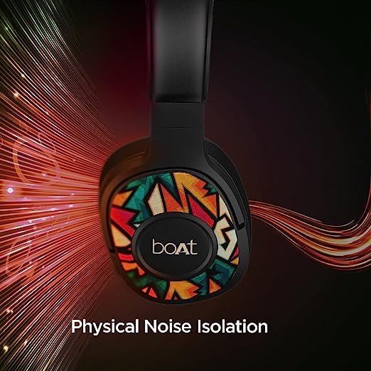 boAt Rockerz 550 Bluetooth Wireless Over Ear Headphones with Upto 20 Hours Playback, 50MM Drivers, Soft Padded Ear Cushions and Physical Noise Isolation with Mic (Black Symphony) boAt Rockerz 550 Bluetooth Wireless Over Ear Headphones with Upto 20 Hours Playback, 50MM Drivers, Soft Padded Ear Cushions and Physical Noise Isolation with Mic (Black Symphony)